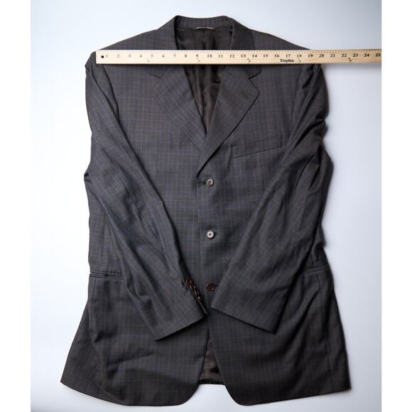 Canali Blazer Men's 44L US Plaid 100% Virgin Wool Sport Coat Designer 54L EU - Picture 4 of 11